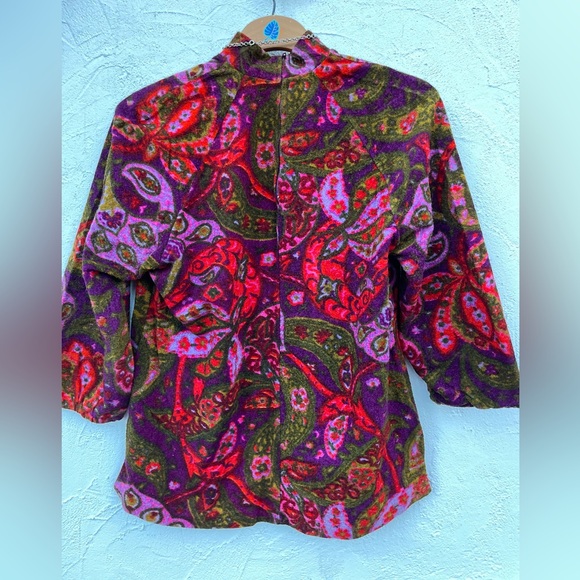 Vintage 60’s Flower Child Groovy Tunic Blouse/ Vintage Boho Hippie Paisley Top - Picture 13 of 13